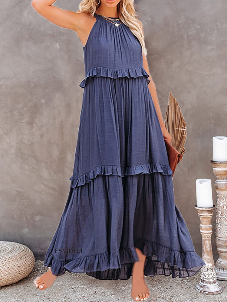 ByCamila Ruffle Layerd Maxi Dress