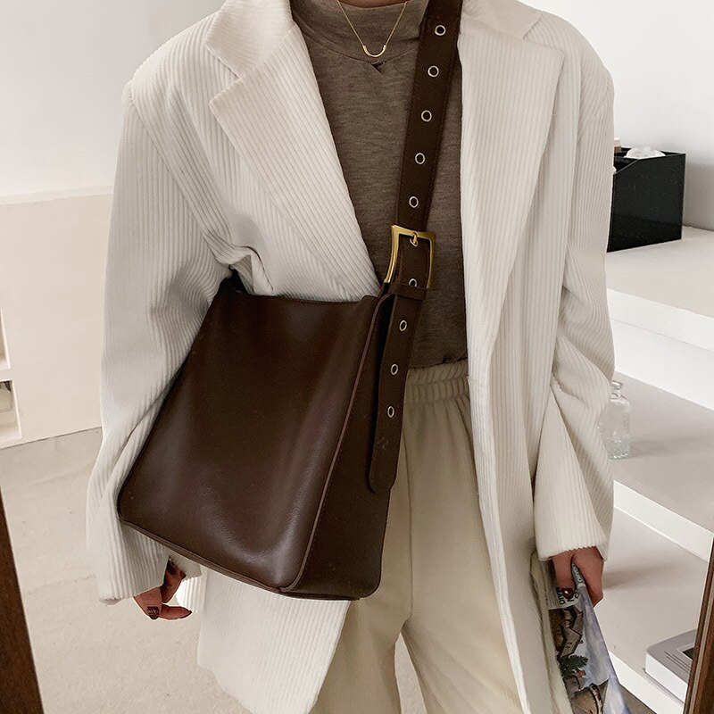 ByCamila Wide Leather Shoulder Bag