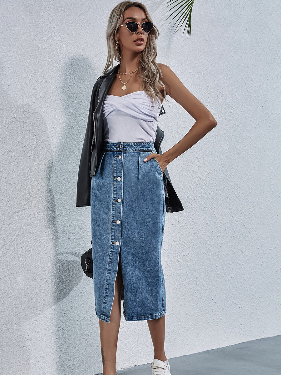 ByCamila Denim Midi Skirt