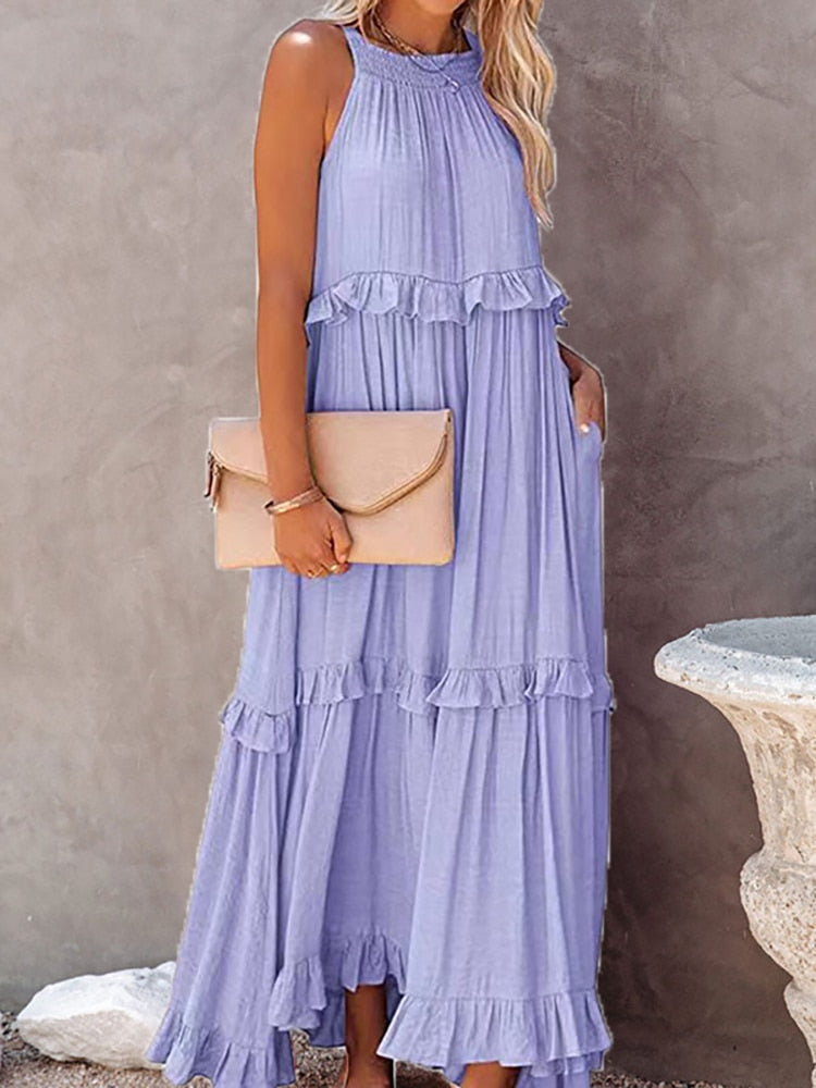 ByCamila Ruffle Layerd Maxi Dress
