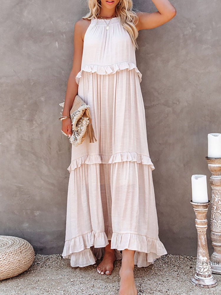 ByCamila Ruffle Layerd Maxi Dress