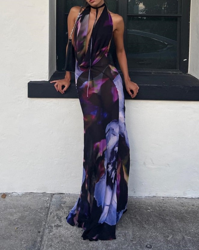 ByCamila Floral Open Back Maxi Dress