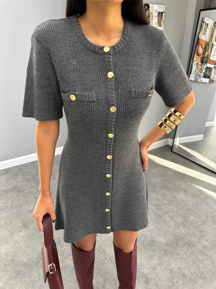 ByCamila Button Knit Mini Dress