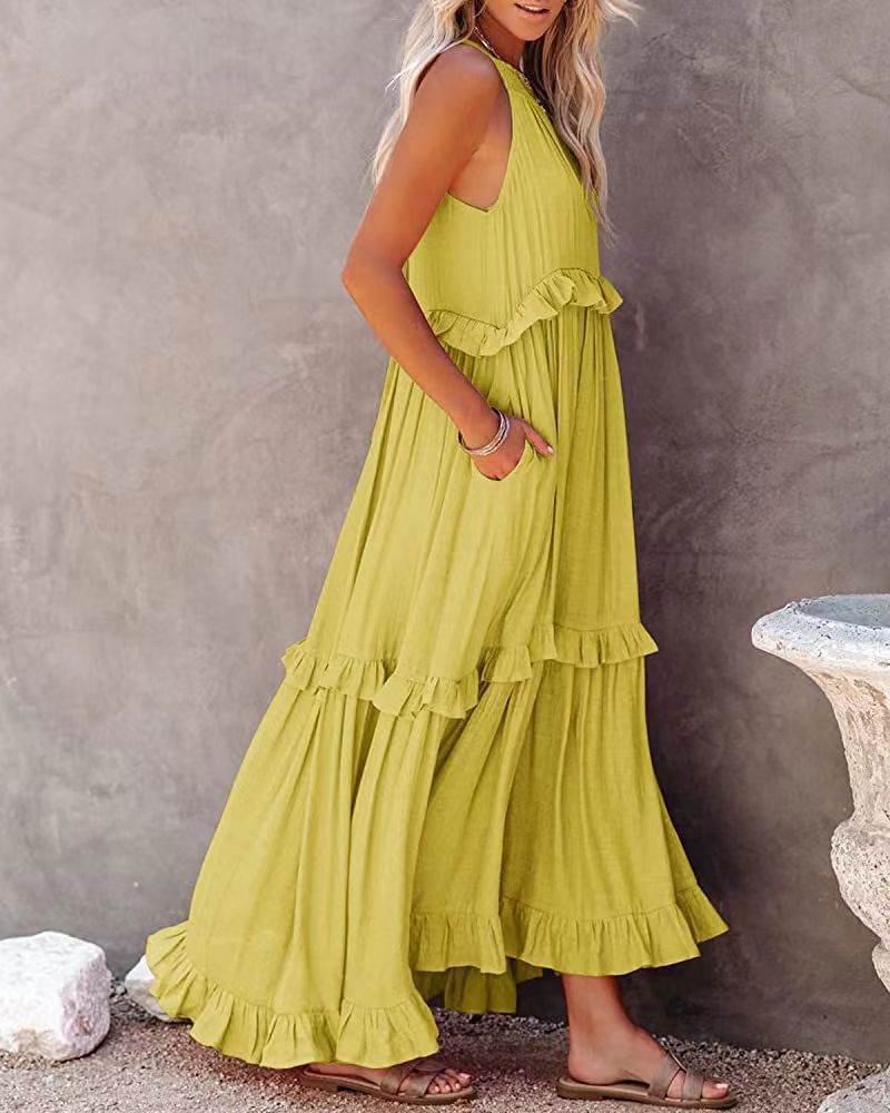 ByCamila Ruffle Layerd Maxi Dress