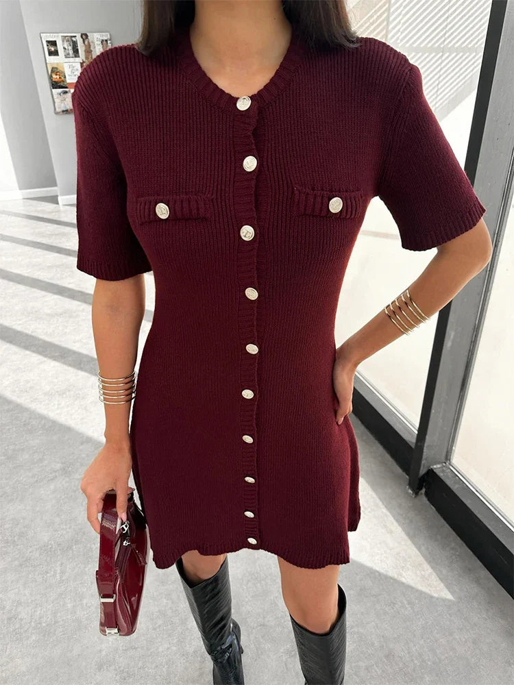 ByCamila Button Knit Mini Dress