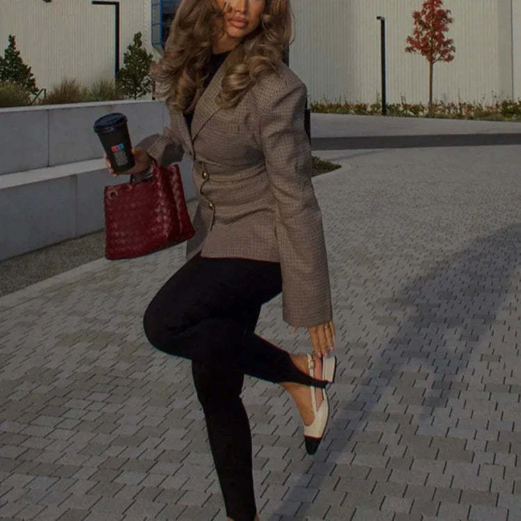 ByCamila Plaid Blazer Coat