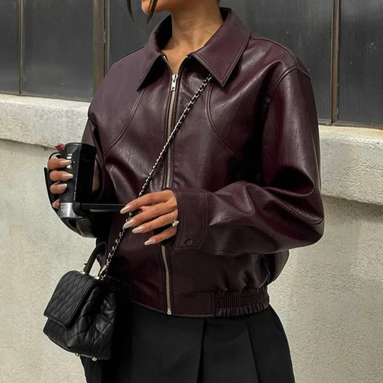 ByCamila Vintage Faux Leather Jacket