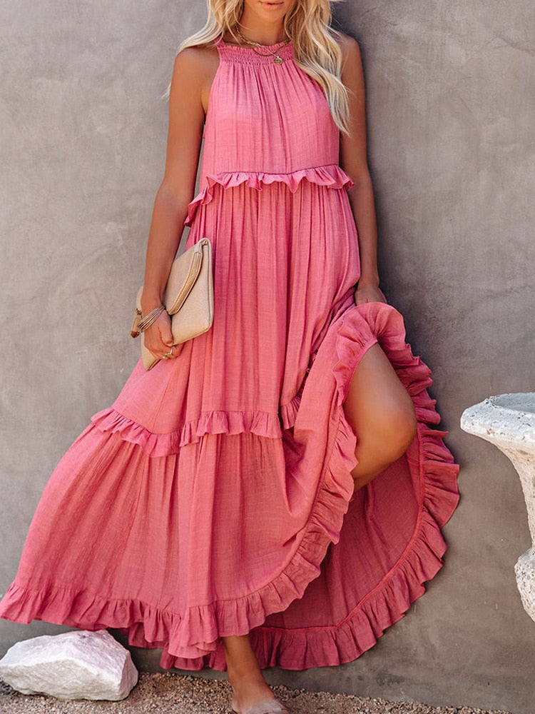 ByCamila Ruffle Layerd Maxi Dress
